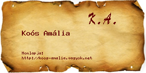 Koós Amália névjegykártya